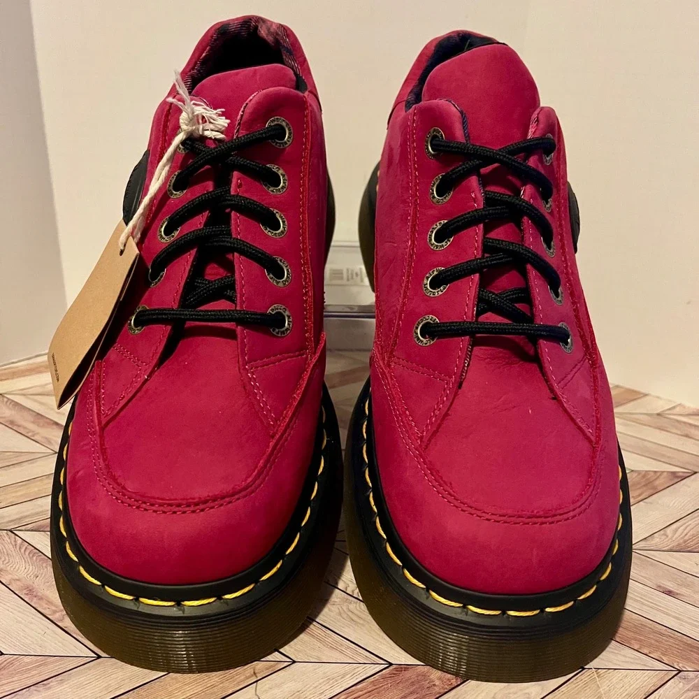 Dr Martens Buzz 5-Eye Milled Nubuck WP Shoes Fuchsia Pink Womens 8 Chunky Bex
